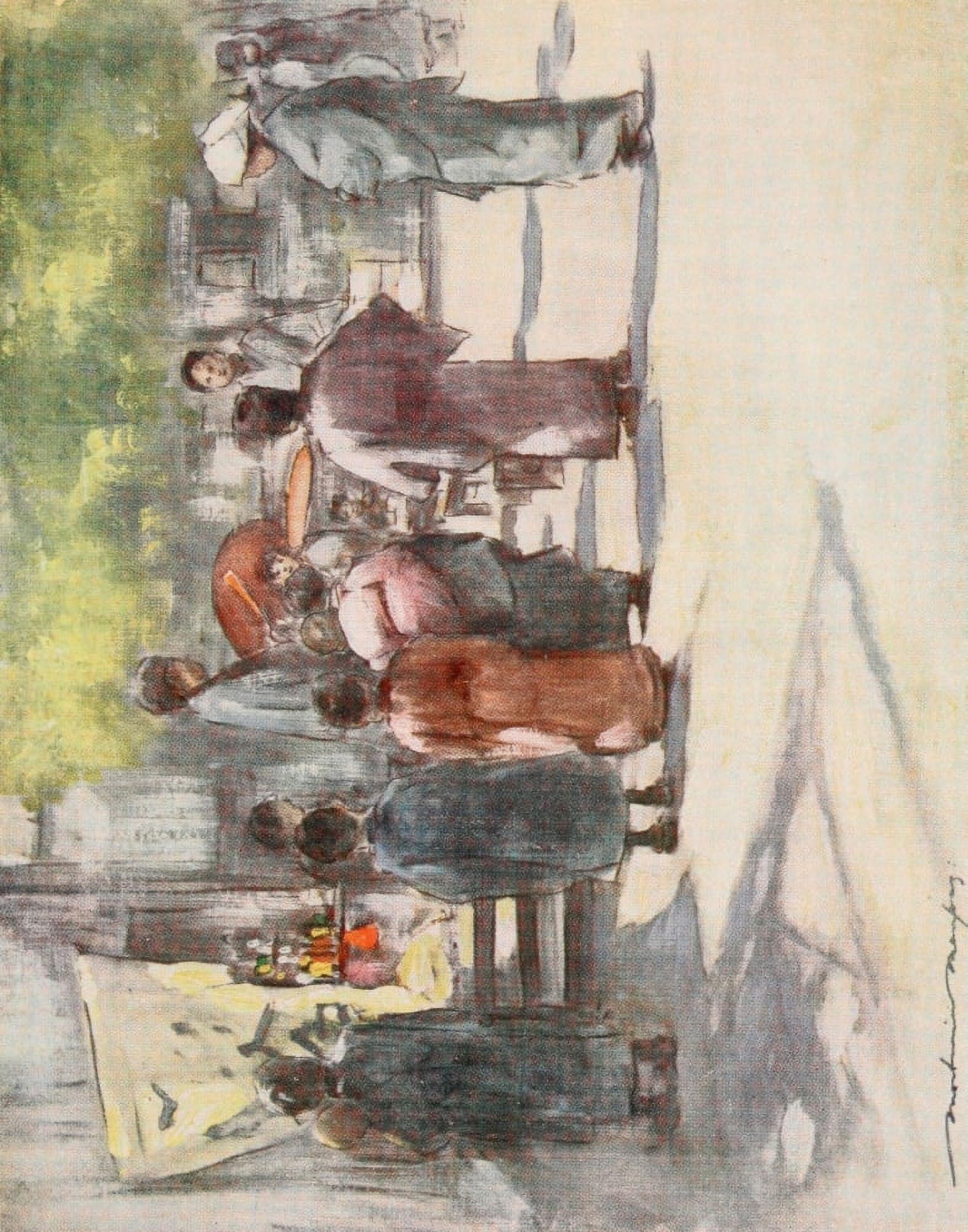 Japan 1901 In front of the stall Canvas Art - Mortimer Menpes (18 x 24)