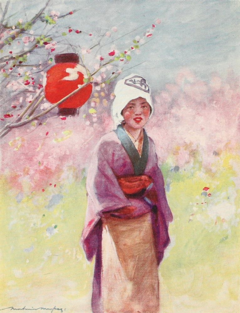 Japan 1901 Miss Pomegranate Canvas Art - Mortimer Menpes (24 x 36)