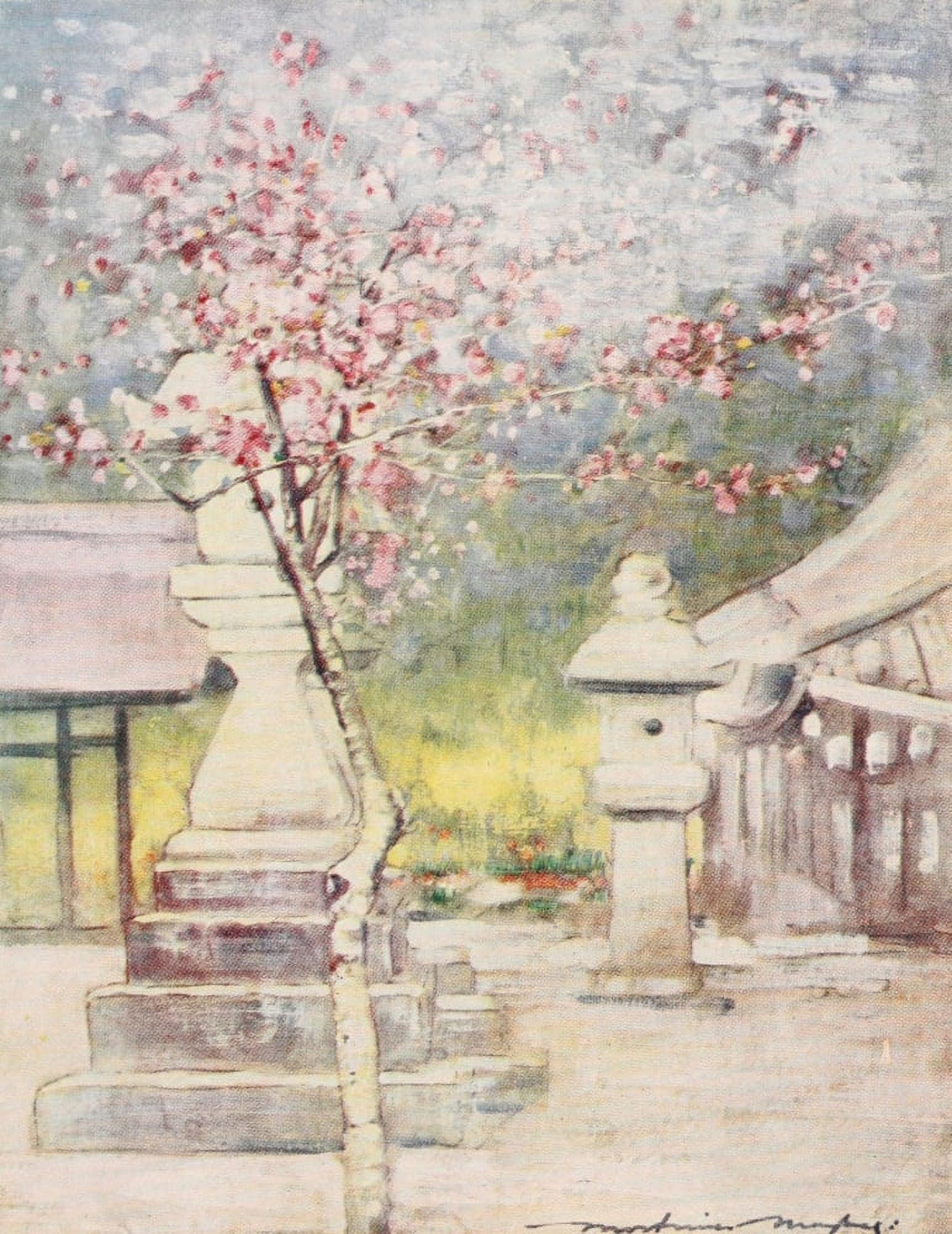 Japan 1901 Peach-blossom Canvas Art - Mortimer Menpes (18 x 24)