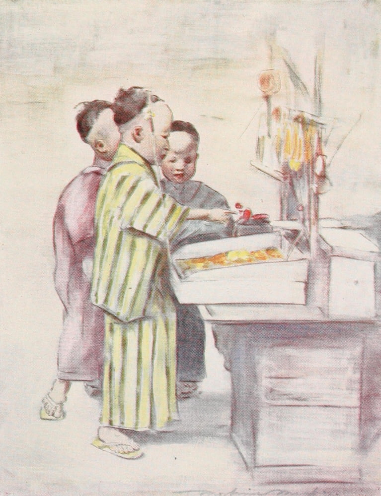Japan 1901 Playfellows Canvas Art - Mortimer Menpes (24 x 36)