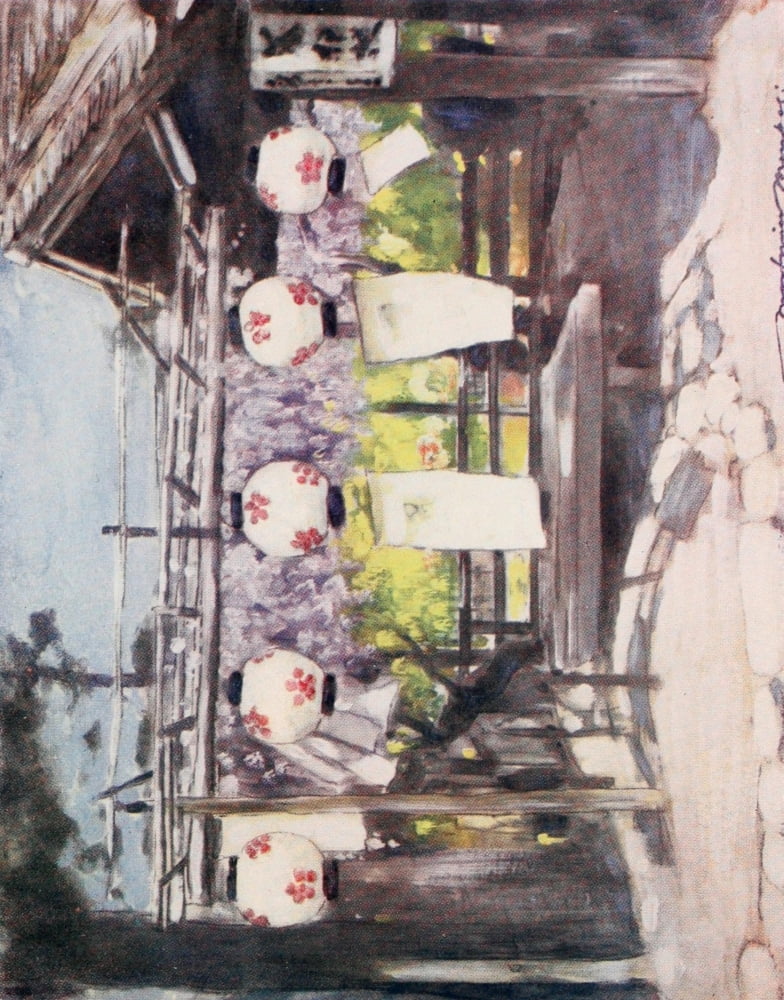 Japan 1901 Sun & lanterns Canvas Art - Mortimer Menpes (18 x 24)