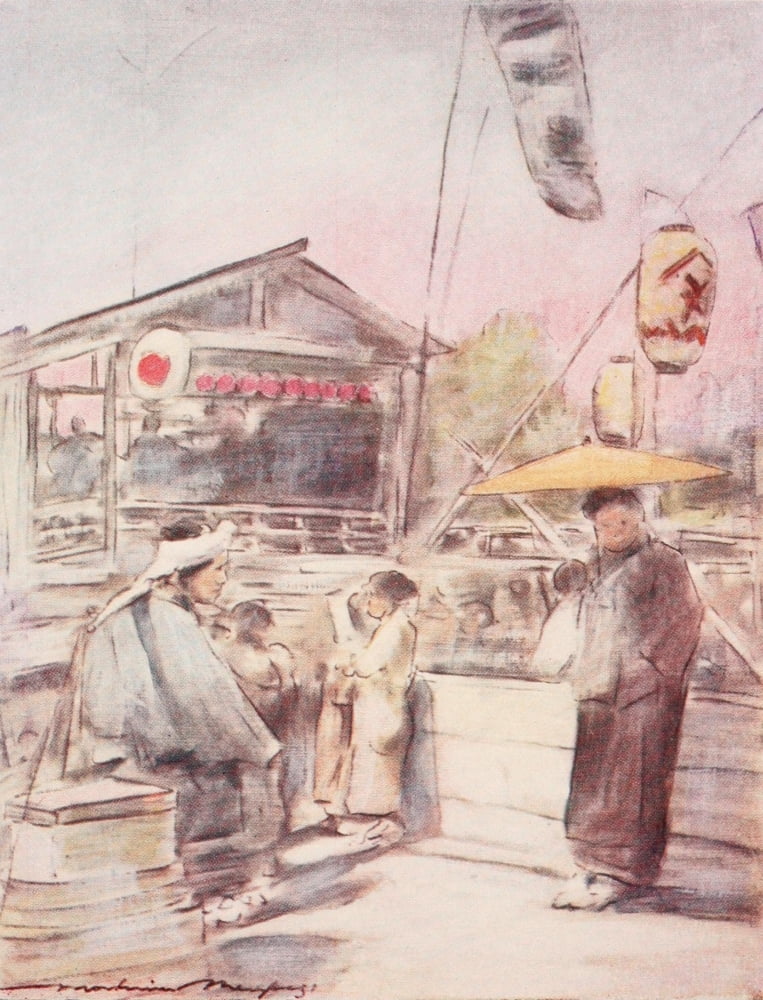 Japan 1901 Sundown Canvas Art - Mortimer Menpes (18 x 24)