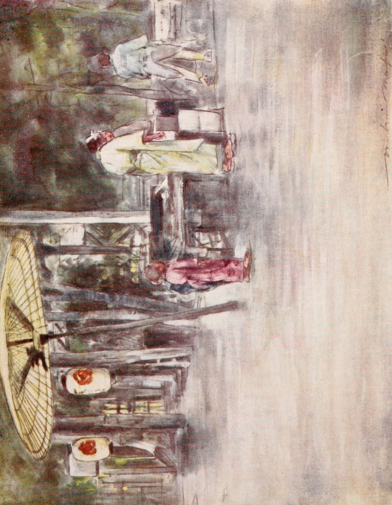 Japan 1901 Wet weather Canvas Art - Mortimer Menpes (18 x 24)