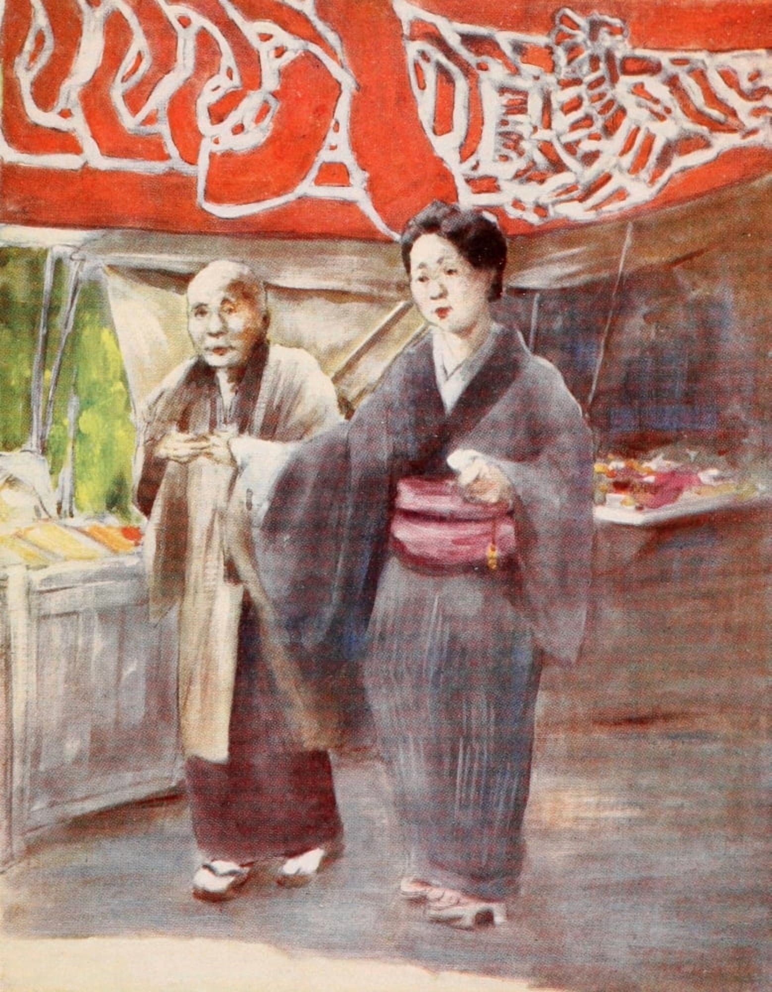 Japan 1901 Youth & age Canvas Art - Mortimer Menpes (24 x 36)