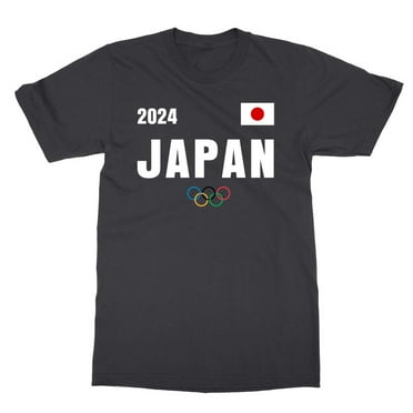 Japan 2024 National Team Flag Paris Summer Games Unisex T-Shirt (Black, Small)