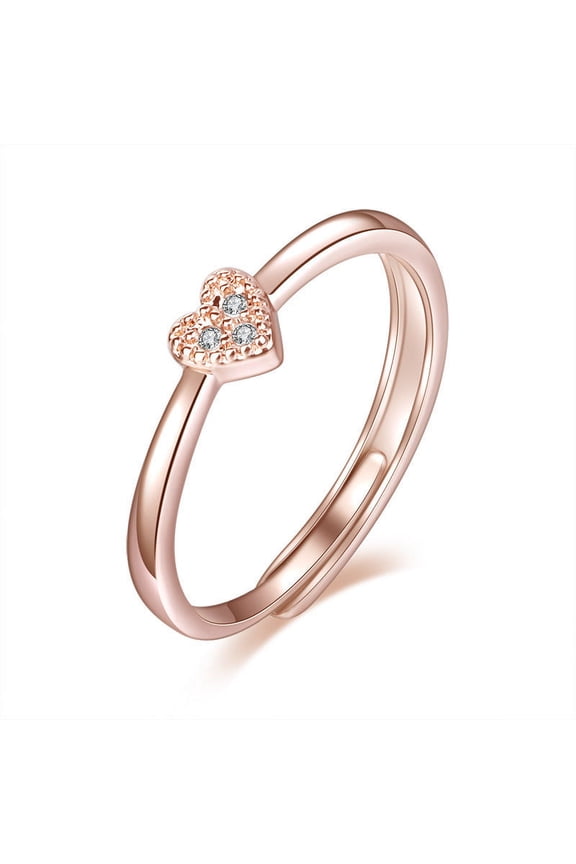 Japan And South Korea Simple Heart-shaped Opening Ring Women