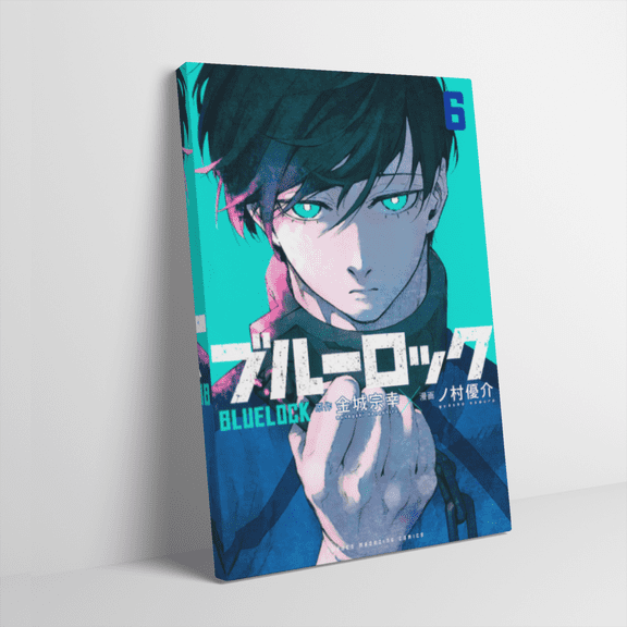 Japan Anime Canvas Inner Pine Wood Framed Wall Art,Blue Lock Poster Wall Decoration for Living Room Office Cabin Lodge Home Decor