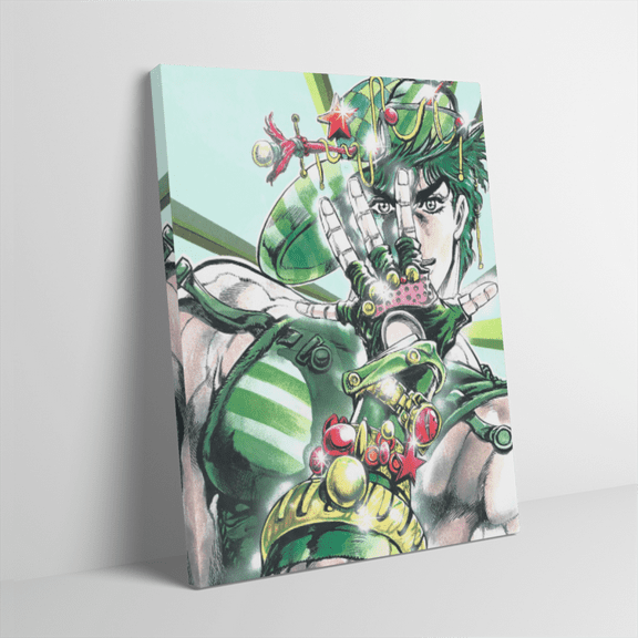 Japan Anime Canvas Inner Pine Wood Framed Wall Art,JoJo's Bizarre Adventure Poster Wall Decoration for Living Room Office Cabin Lodge Home Decor