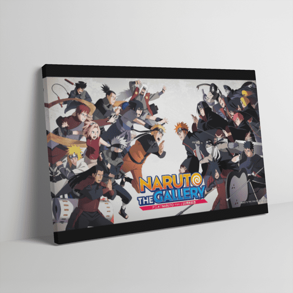 Japan Anime Canvas Inner Pine Wood Framed Wall Art,Naruto Poster Wall Decoration for Living Room Office Cabin Lodge Home Decor