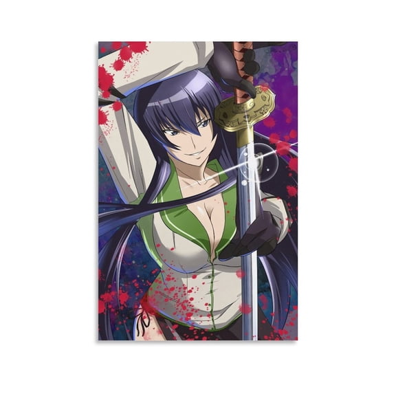 Japan Anime Highschool of The Dead Manga Character Busujima Saeko Poster Canvas Art Poster and Wall Art Picture Print Modern Family bedroom Decor Posters 16x24inch(40x60cm)