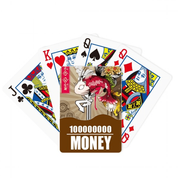 Japan Carp Waves Pattern Poker Playing Card Funny Hand Game