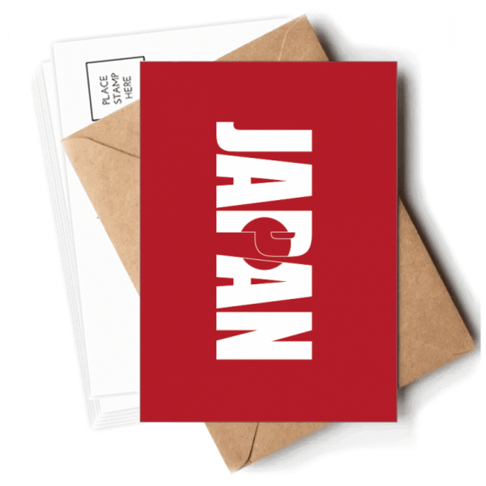 Japan Country Flag Name Art Deco  Fashion Postcards Envelopes Blank Note Cards Mailing