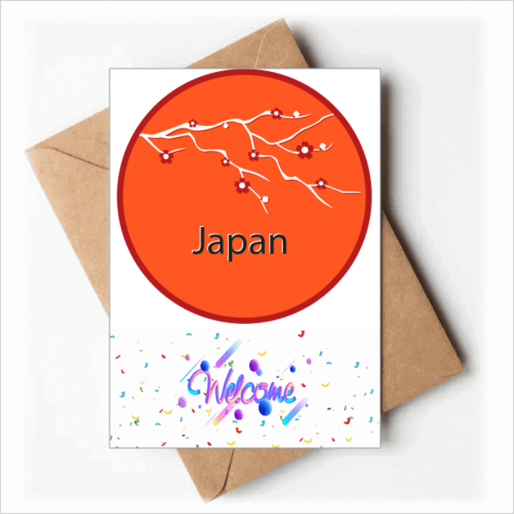 Japan Culture Sakura Art Pattern Welcome Back Greeting Cards Envelopes Blank
