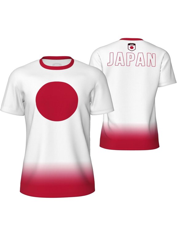 Japan Flag Gradation T-Shirt Sports Jerseys for Running Soccer Tennis Fitness
