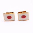thumbnail image 1 of Japan Flag White Red Enamel Sterling Silver Gold Cufflink, 1 of 4