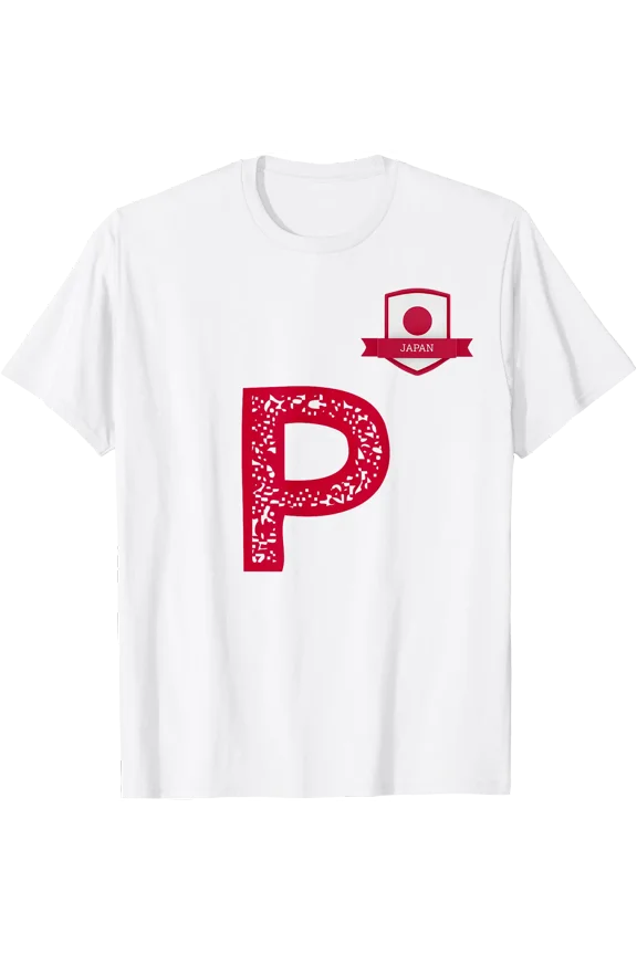 Japan Human-Flag Letter P Japan T-Shirt