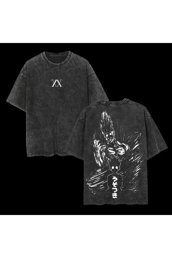 Japan Hunter×Hunter Anime Gon Freecss Meruem Graphic T-shirt Washed Oversized T Shirt Men Women Clothing Cotton Short Sleeve Tee