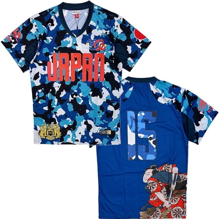 Japan International Team Men's Headgear Classics 1990 World Cup Soccer Jersey (Small, Blue)