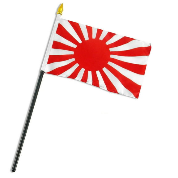 Japan Japanese Battle Rising Sun Naval Flag 4"x6" Desk Table Stick