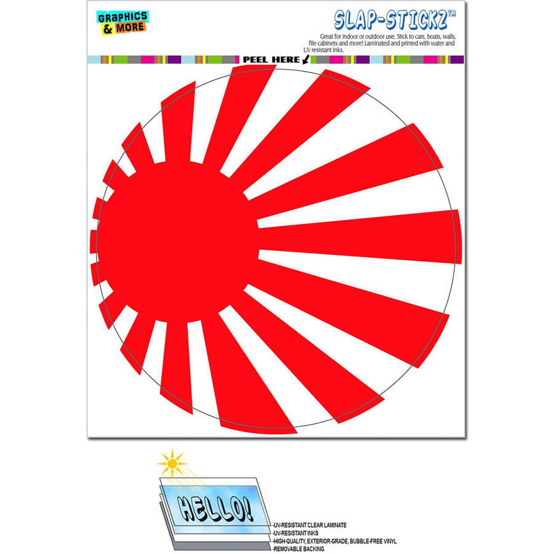 Japan Japanese Flag Rising Sun Circle Automotive Car Window Locker Bumper  Sticker 