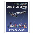 thumbnail image 1 of Japan by Jet Clipper - Koinobori (Carp Streamers) - Pan American - Vintage Airline Travel Poster by Aaron Fine c.1960s - Fine Art Matte Paper Print (Unframed) 11x14in, 1 of 4