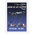 thumbnail image 1 of Japan by Jet Clipper - Koinobori (Carp Streamers) - Vintage Airline Travel Poster by Aaron Fine c.1960s - Fine Art Rolled Canvas Print 27in x 40in, 1 of 4