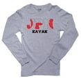 thumbnail image 1 of Japan Kayak - Olympic Games - Rio - Flag Men's Long Sleeve Grey T-Shirt, 1 of 2