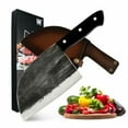 thumbnail image 1 of Japan Knives, Serbian Chef Knife Japanese Meat Cleaver Knife for Meat Cutting with Sheath Kitchen Knives for Home, Outdoor Cooking, Camping, 1 of 10