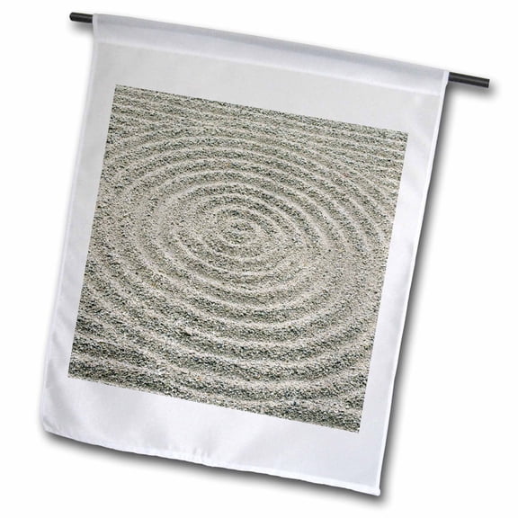 3dRose, Japan, Kyoto, Tofukuji Temple, Zen Pattern in Sand-AS15 RTI0664 - Rob Tilley, 12 x 18 inch Garden Flag