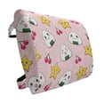 thumbnail image 1 of Japan Lumbar Pillow, Japanese Foods Rice Ball Cherries Kawaii Anime Pattern Design, Soft Back Cushion for Office Chairs with Adjustable Straps, 14" x 13", Multicolor Pink, by Ambesonne, 1 of 7