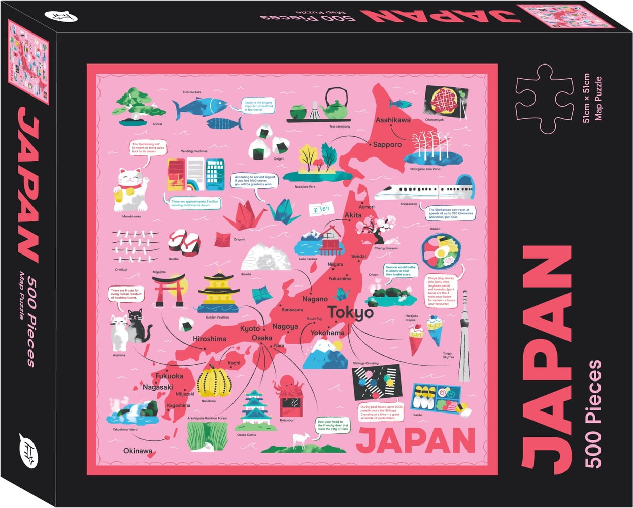 HARDIE GRANT TRAVEL Japan Map 500pc Puzzle Chronicle Books 177282CB