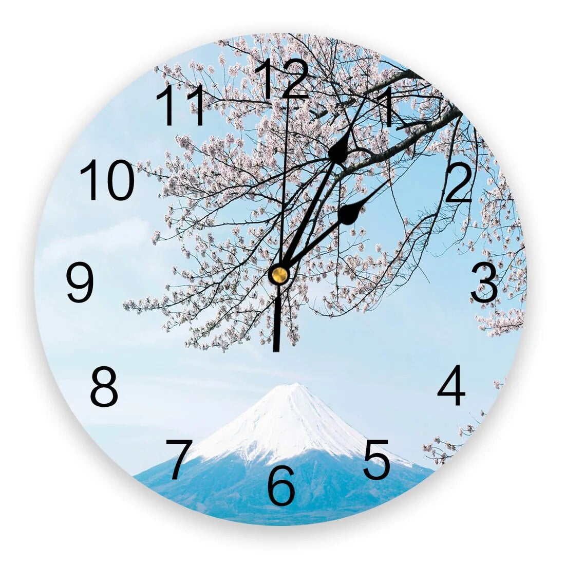 Japan Mount Fuji Cherry Blossom Wall Clocks Silent Home Cafe Office ...