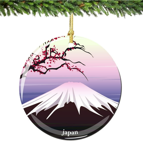Japan Mount Fuji Porcelain Christmas Ornament