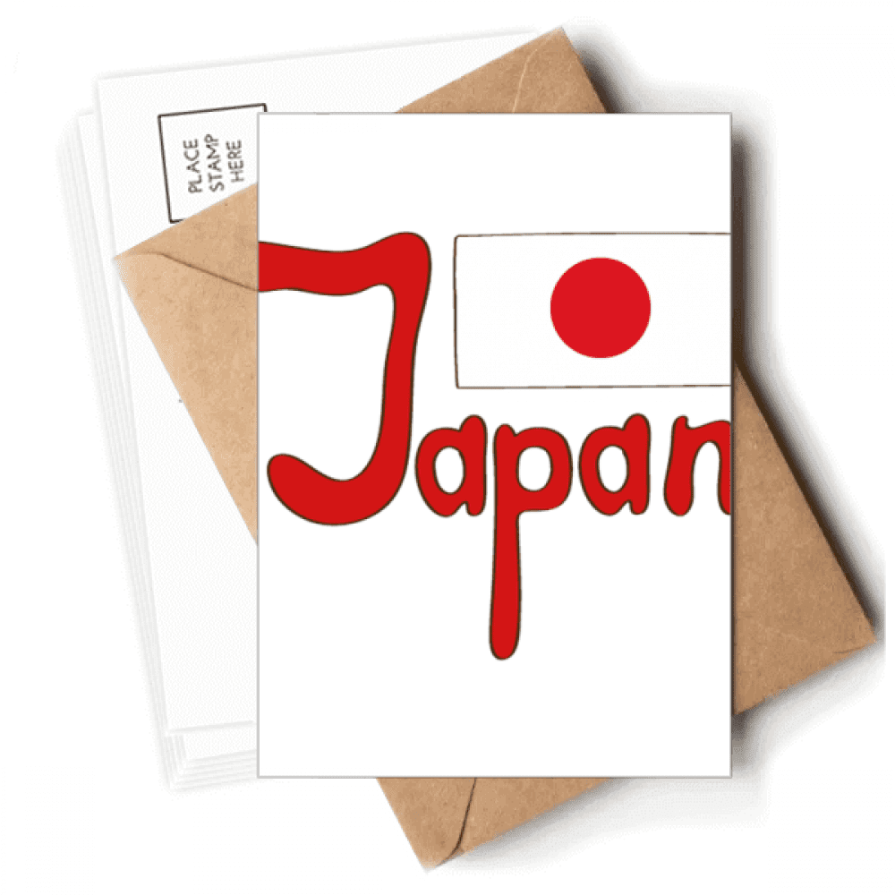 Japan National Flag Red Pattern Postcards Envelopes Blank Note Cards Mailing
