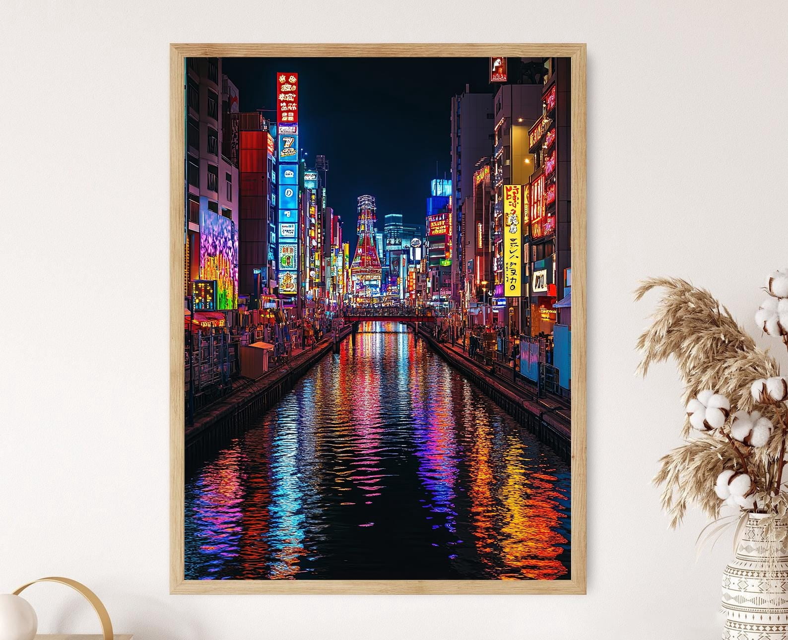 Japan Osaka Dotonbori Canal Neon Lights Poster , Poster Print Only ...