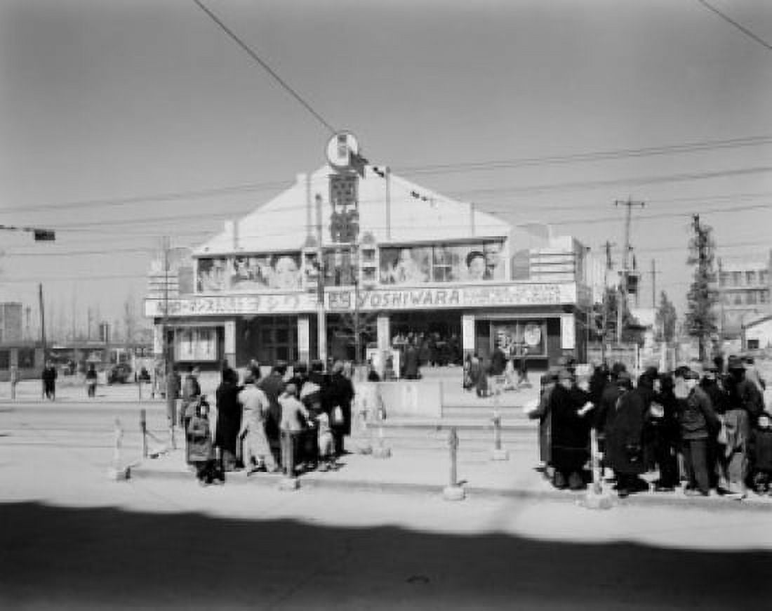 Japan Osaka People waiting on bus station Canvas Art - (18 x 24)