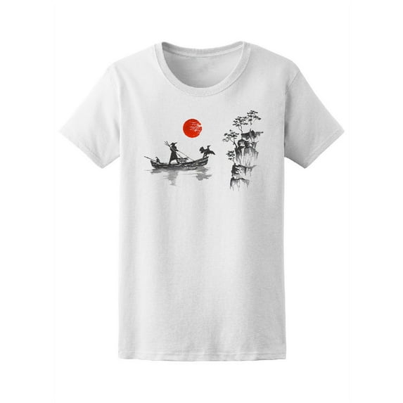 Japan Painting Sumi-E Art T-Shirt Women -Image by Shutterstock, Female Large