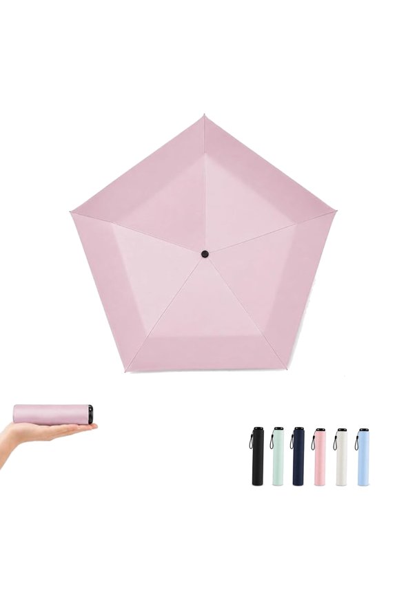 Japan Pencil Umbrella, Japanese Ultra Light Mini Travel Umbrella with Upf 50+ Sun Protection, Compact Folding Pocket Parasol for Rain, Backpack, Handbag, Commute, Beach, Hiking, Outdoor Use