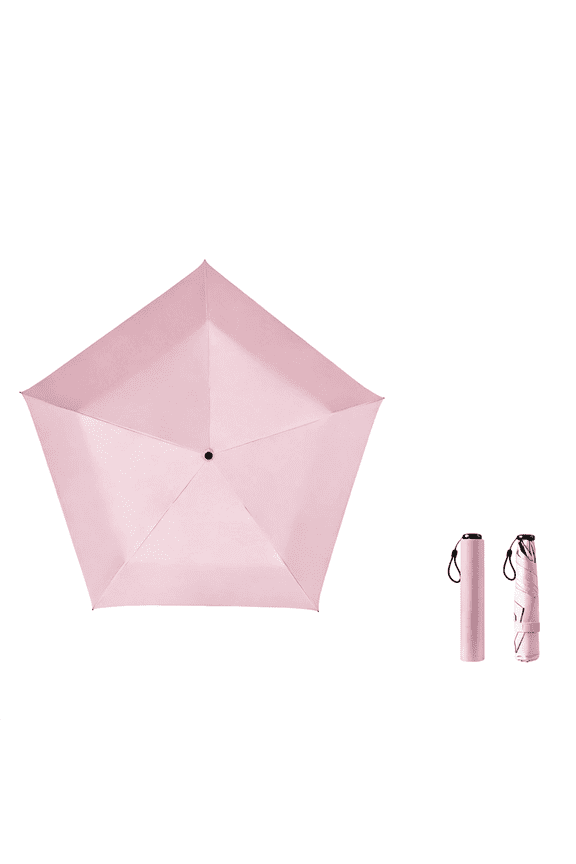 Japan Pencil Umbrella, Japanese Ultra Light Mini Travel Umbrella with Upf 50+ Sun Protection, Compact Folding Pocket Parasol for Rain, Backpack, Handbag, Commute, Beach, Hiking, Outdoor Use Pink