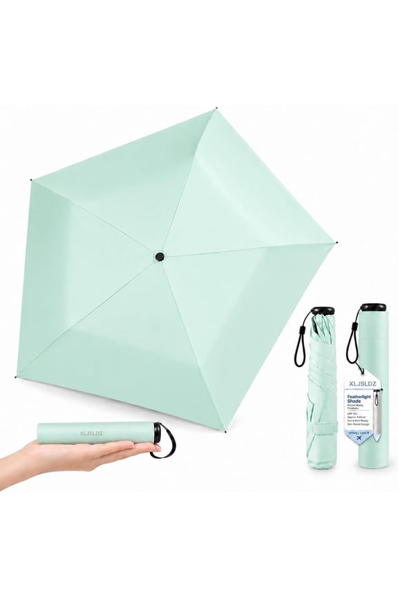 Japan Pencil Umbrella, Japanese Ultra Light Mini Travel Umbrella with Upf 50+ Sun Protection, Compact Folding Pocket Parasol for Rain, Backpack, Handbag, Commute, Beach, Hiking, Outdoor Use
