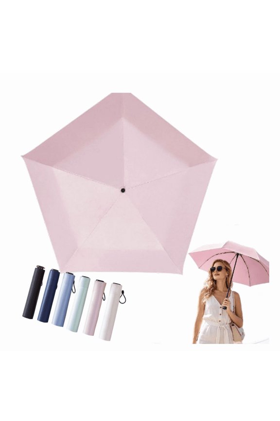 Japan Pencil Umbrella, Ultra Lightweight Compact All-Weather Umbrella Japanese Mini Tiny Travel Sports Outdoor with Folding Pocket Parasol Pink