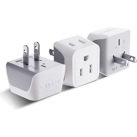 Japan, Philippines Travel Adapter Plug by - USA 3 Pin Polarized to 2 Prong Unpolarized - Type A (3 k) - Dual Inputs - Ultra Comt - Perfect for Cell Phones, Tablet, Camera Chargers (CT-6)