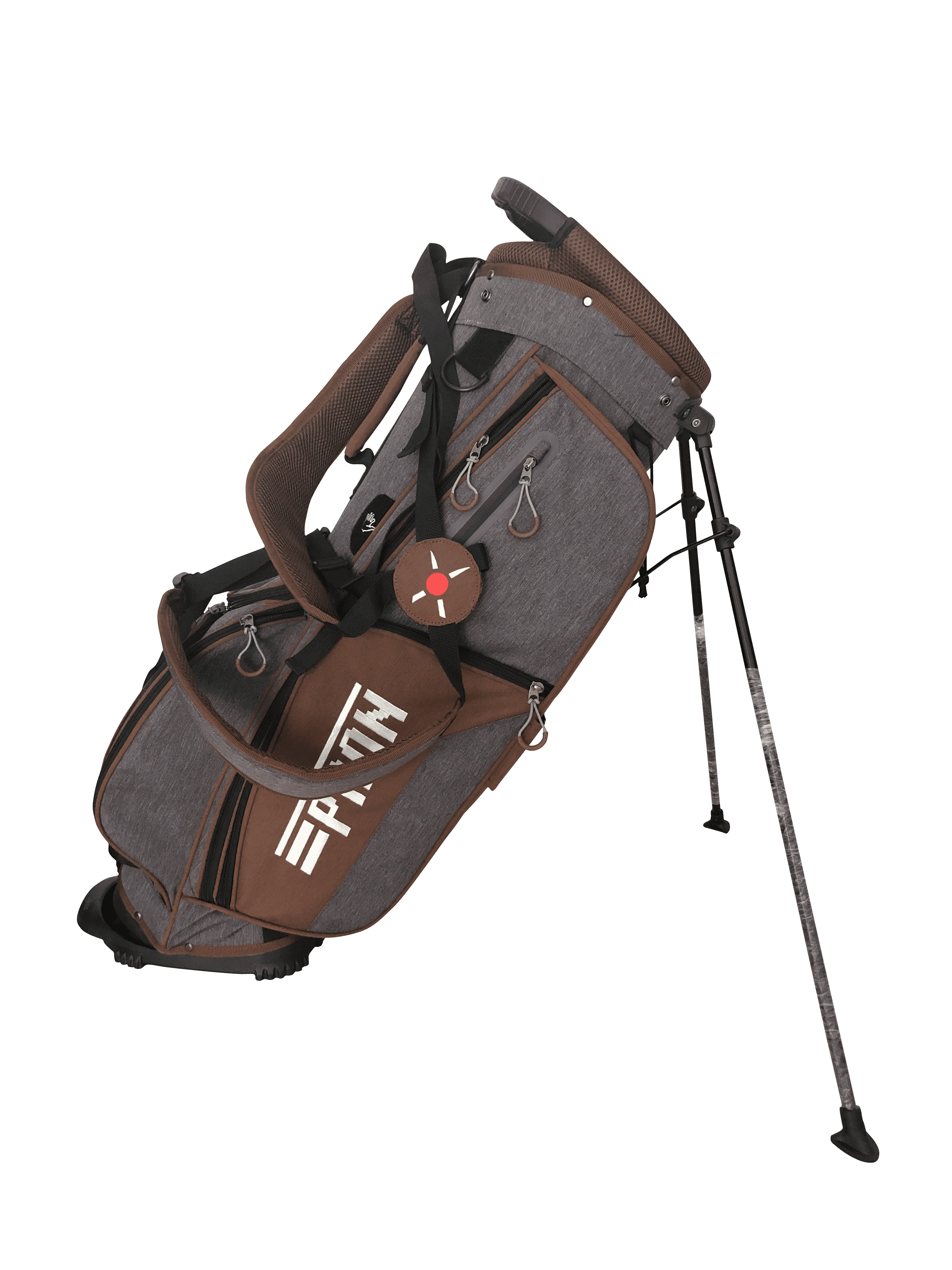 Japan Pron Light Crossover Mens Stand Golf Bag, Brown with Smoke Color, 2022 Model