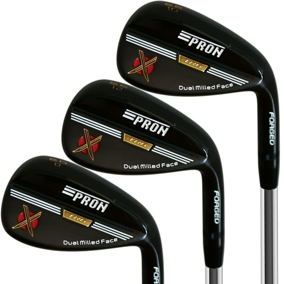 Japan Pron Wedge Golf Club Set,2022 TRV Model,USGA R A Rules,Black Oil Finish,52 56 60 Degree,10 12 8 Bounce,Krisa Steel Shaft,Pack of 3