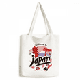 thumbnail image 1 of Japan Red Black Map Girl Lucky Cat Tote Canvas Bag Shopping Satchel Casual Handbag, 1 of 3