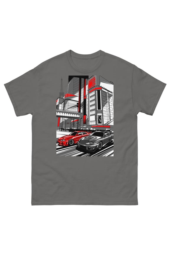 Japan Rivals Supra Skyline gtr mk2 t-shirt (Charcoal, M)