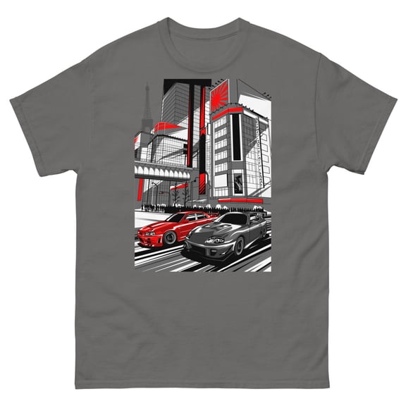 Japan Rivals Supra Skyline gtr mk2 t-shirt (Charcoal, XL)