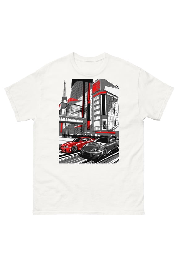 Japan Rivals Supra Skyline gtr mk2 t-shirt (White, 2XL)