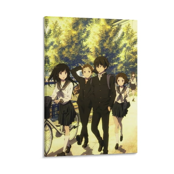 Japan Romance Mystery Anime Drama Series Hyouka Role Poster Posters Wall Art Painting Canvas Gift Living Room Prints Bedroom Decor Poster Artworks 16x24inch(40x60cm)