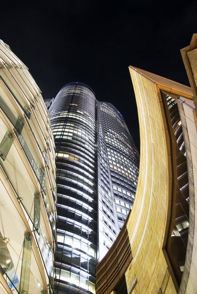 Japan Roppongi Tokyo Futuristic Roppongi Hills Mori Tower At Night Canvas Art - Bill Brennan Design Pics (11 x 17)